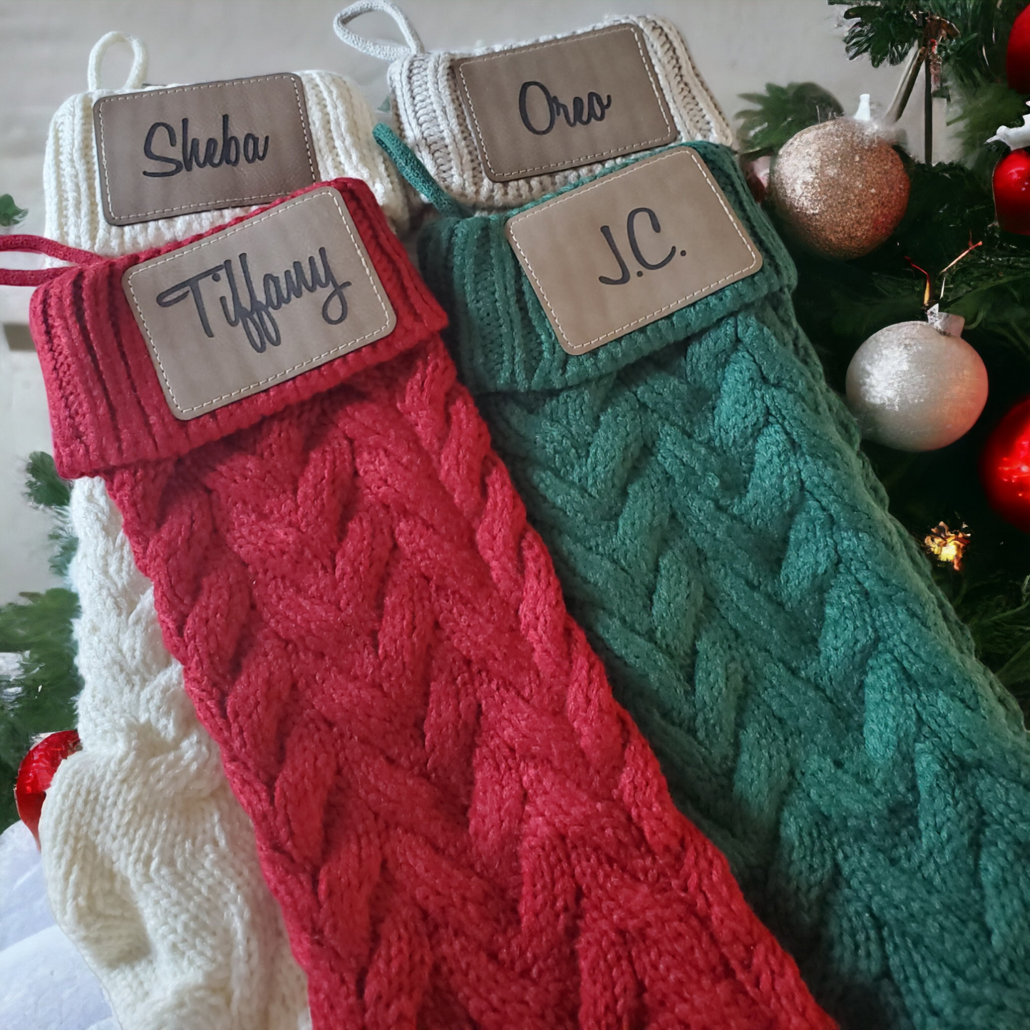 Personalized Knit Christmas Stocking